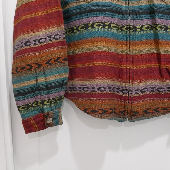 Chico's Jacket Dessert Blanket Print Southwest Woven Stripe Aztec Boho Cropped - Picture 3 of 6